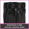 Grossiste extensions de cheveux naturel raide a clips